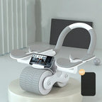 Automatic rebound abdominal wheel with elbow support