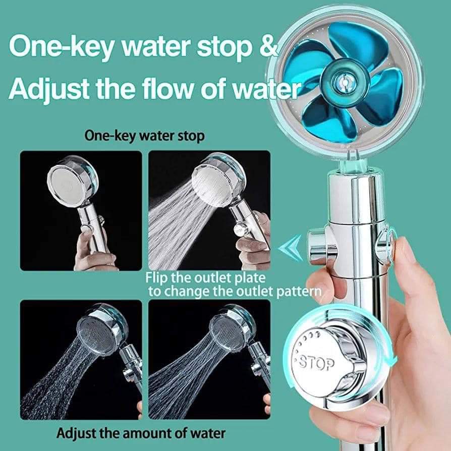 high-pressure, handheld turbo fan shower head