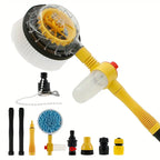 Auto-rotating car wash brush