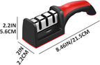 Knife sharpener with dimensions labeled on a white background