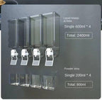 Wall-mounted 4-compartment dispenser