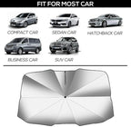 Foldable car windshield sunshade umbrella