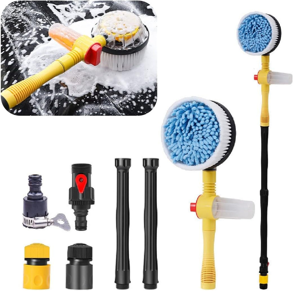 Auto-rotating car wash brush