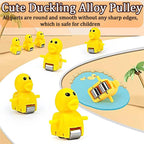 Duck climbing stairs track toy set.
