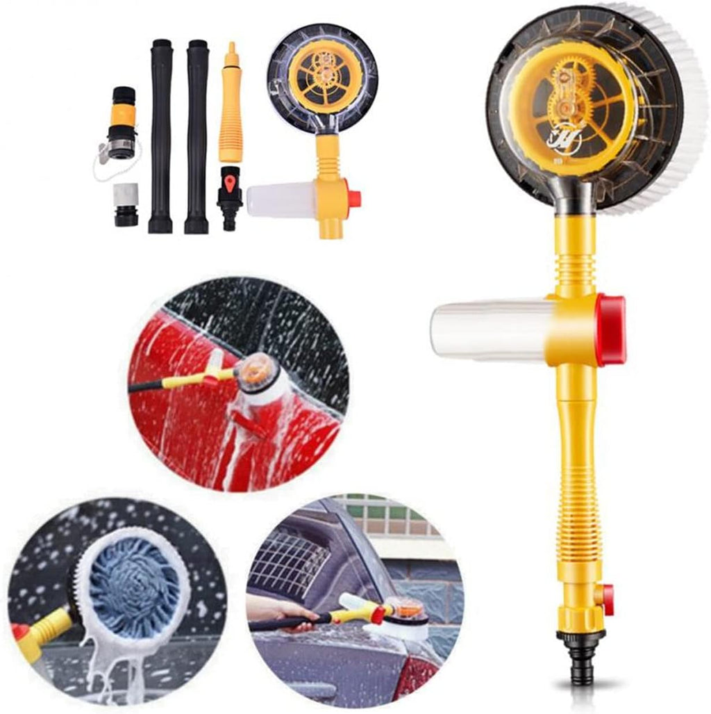 Auto-rotating car wash brush