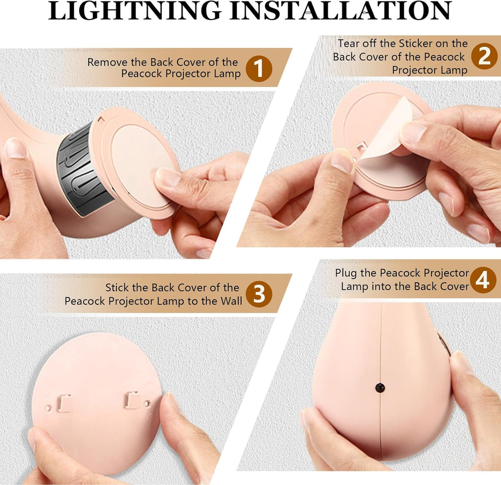 LED Peacock Wall Light projection lamp