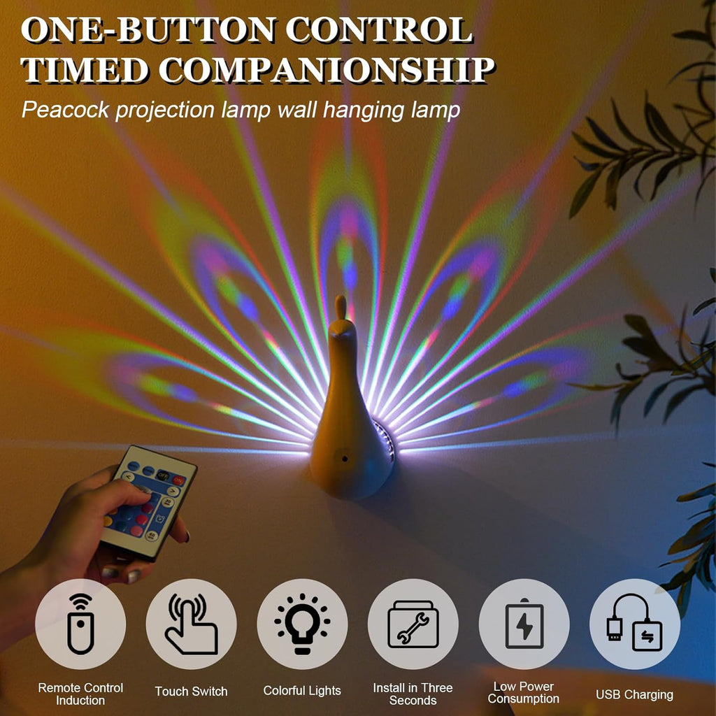 LED Peacock Wall Light projection lamp