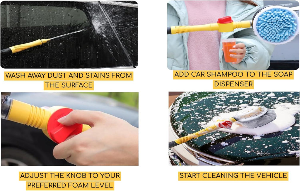 Auto-rotating car wash brush