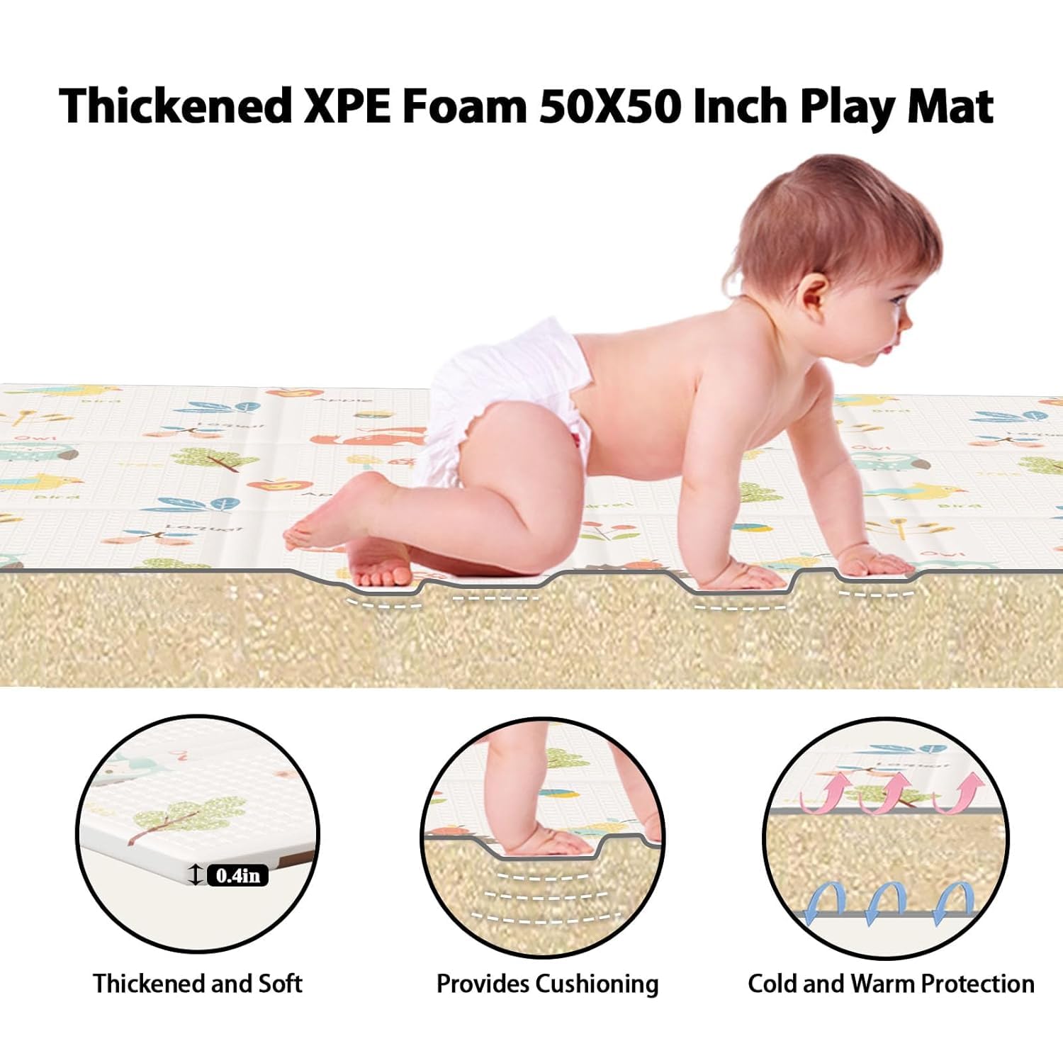 Foldable baby play Mat