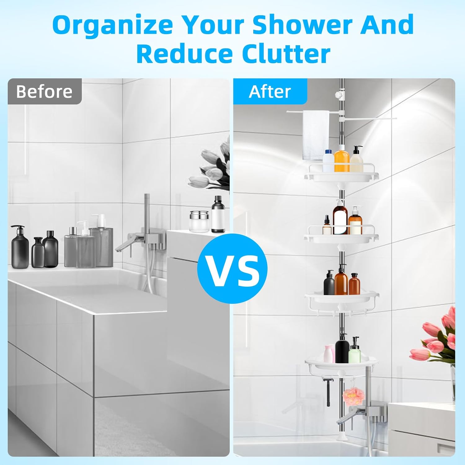 Bathroom storage solution for organizing