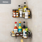 Metal corner shower shelf