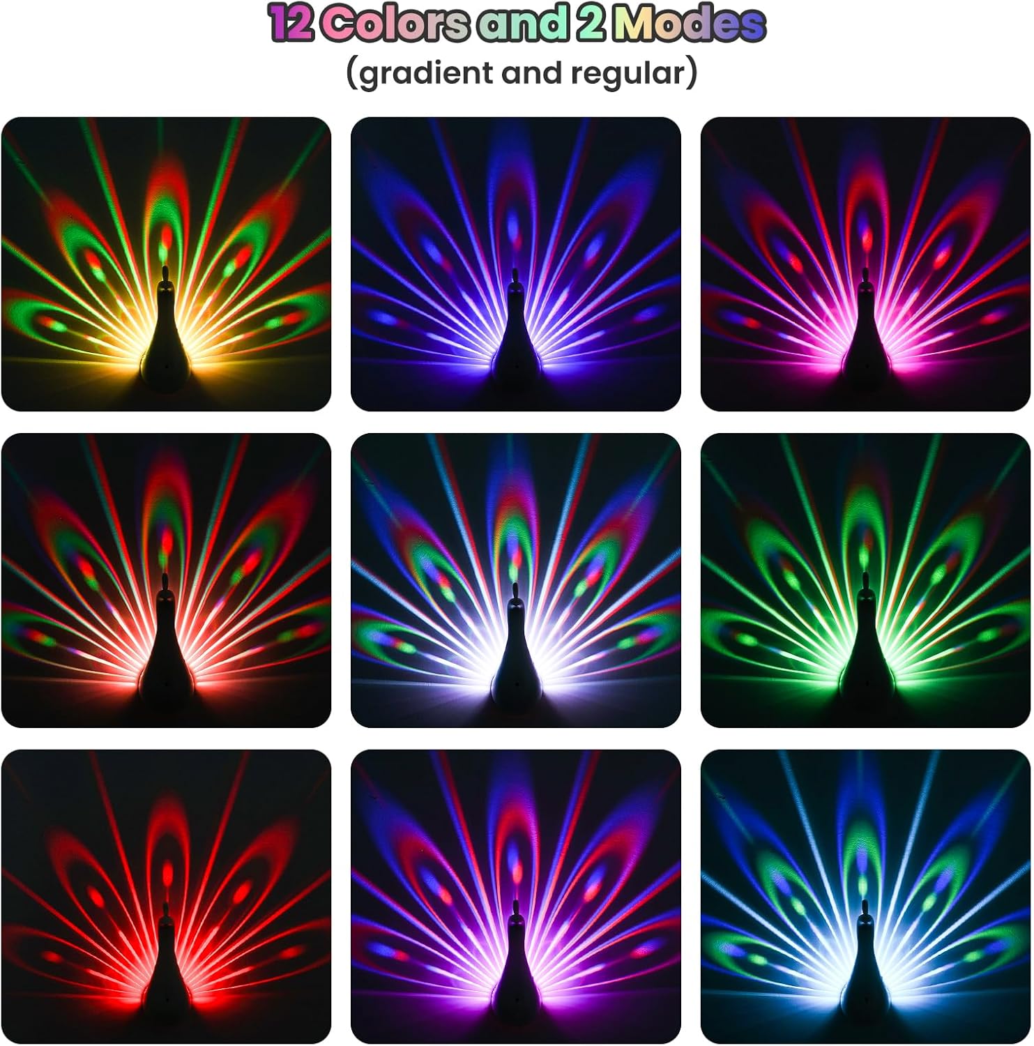 LED Peacock Wall Light projection lamp