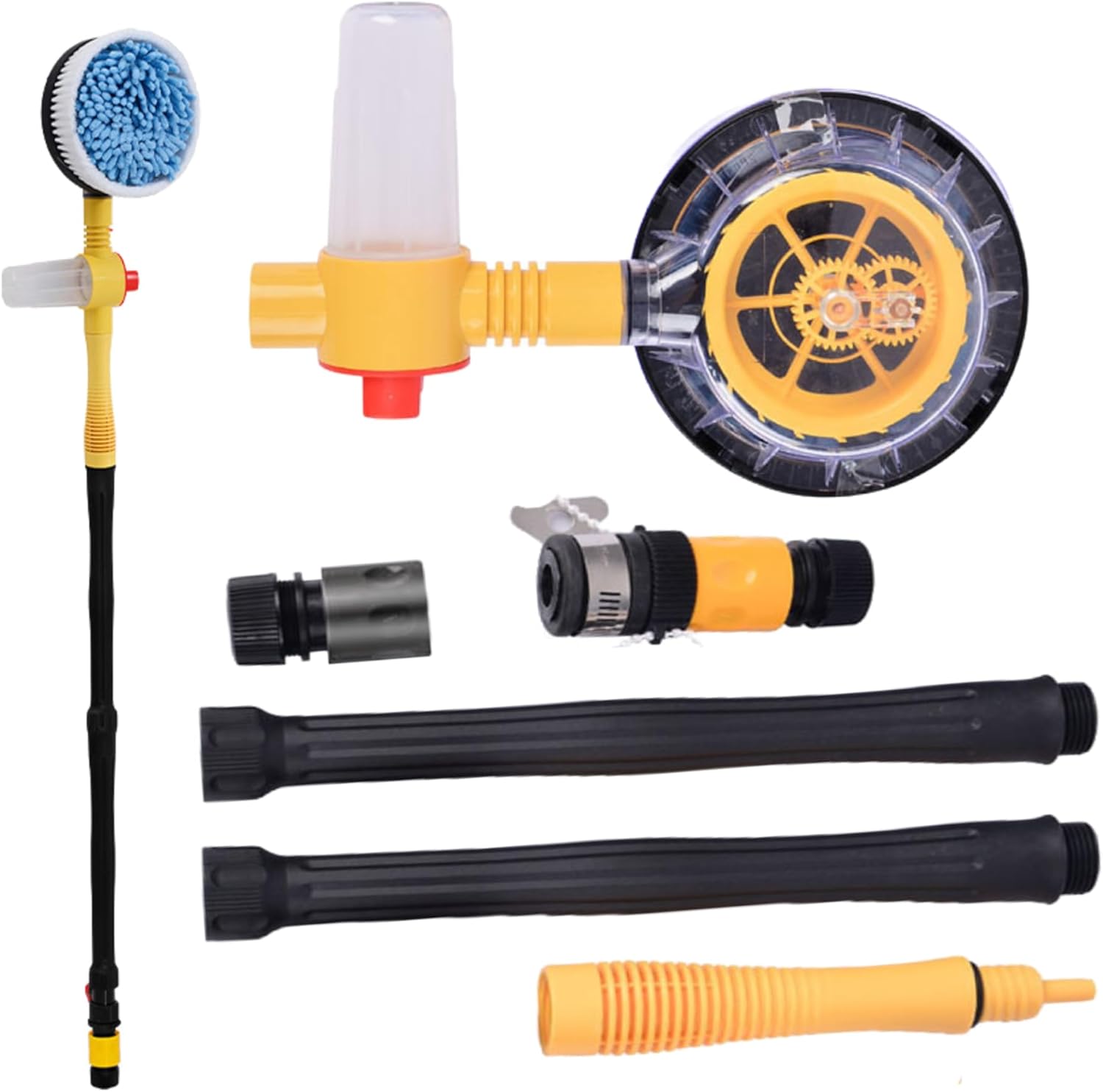 Auto-rotating car wash brush