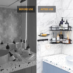 Metal corner shower shelf