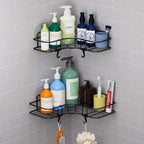 Metal corner shower shelf