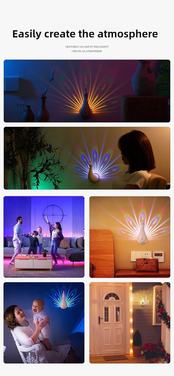 LED Peacock Wall Light projection lamp