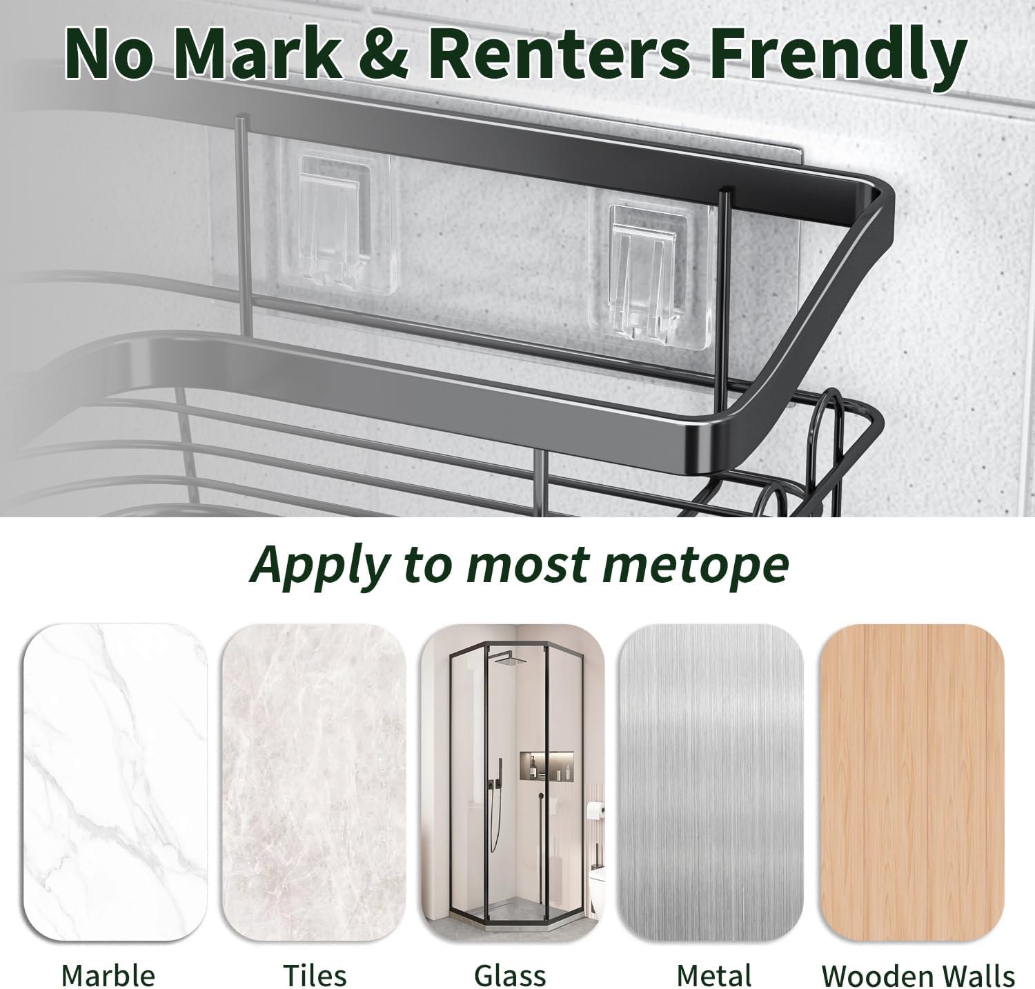 Metal corner shower shelf