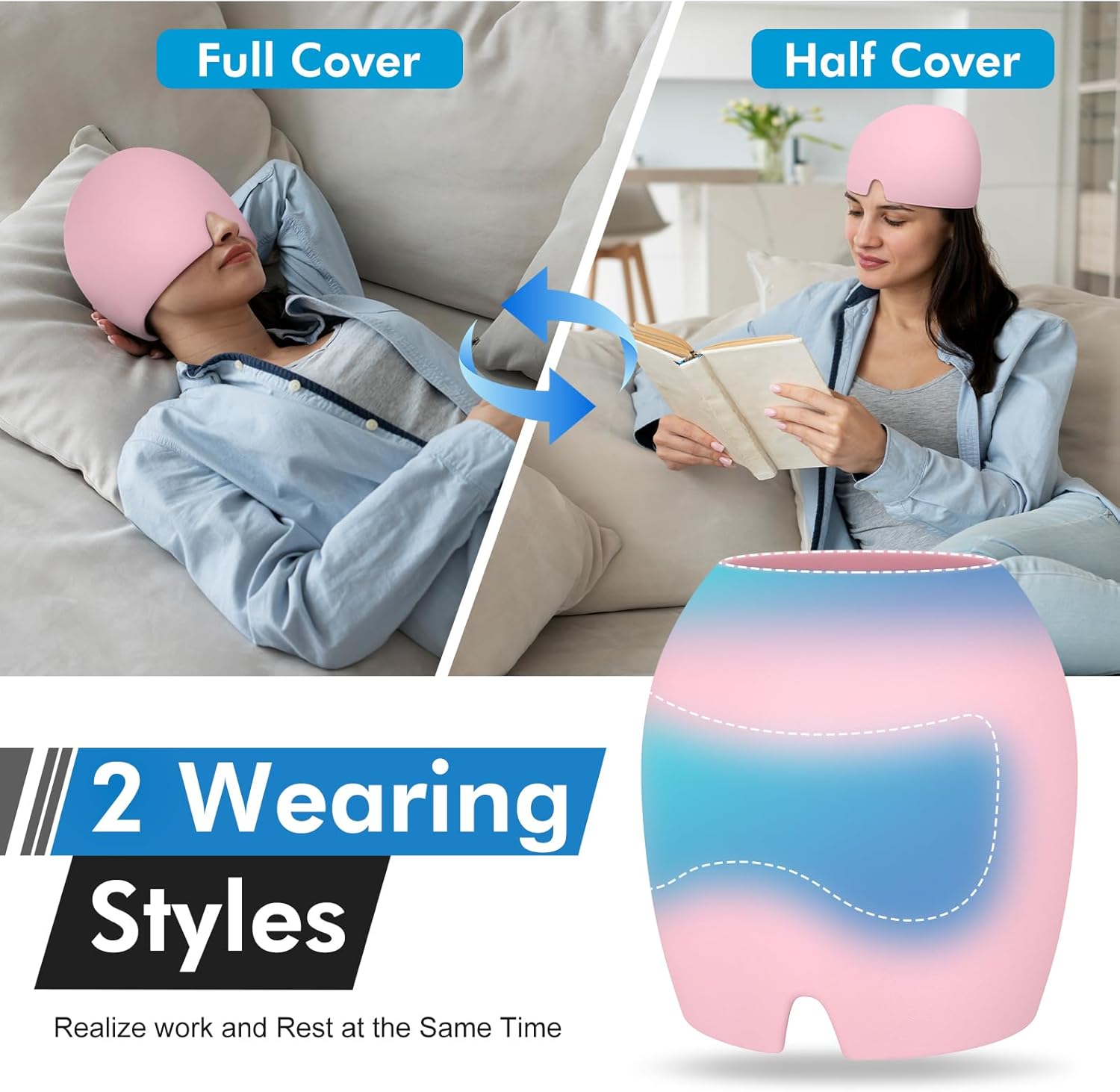 AllSett Health Cold Gel Ice Head Wrap Hat