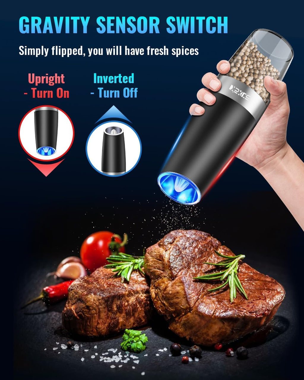 Electric salt or pepper grinders - one piece