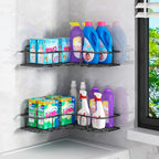 Metal corner shower shelf