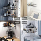 Metal corner shower shelf