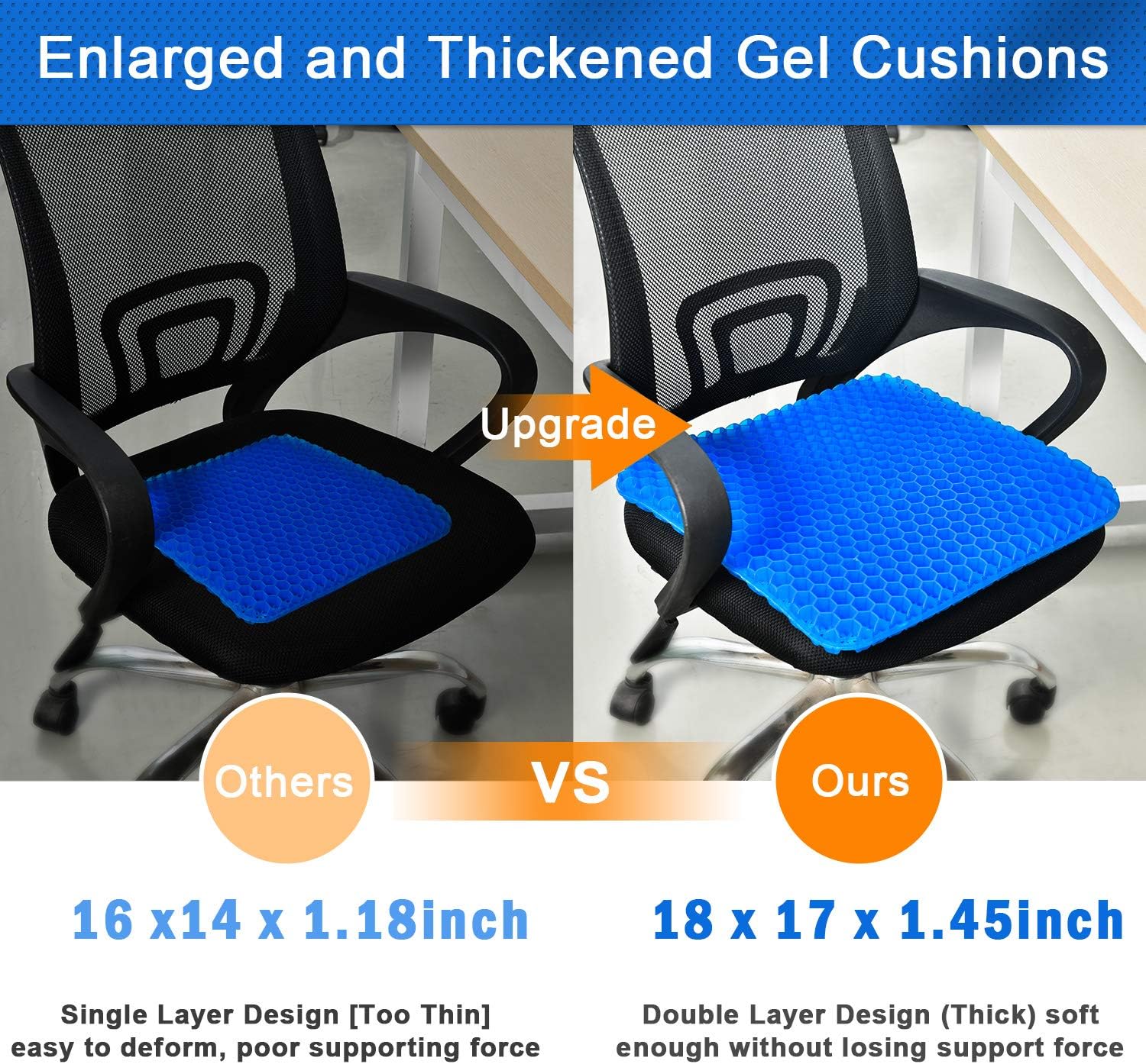 Gel seat cushion