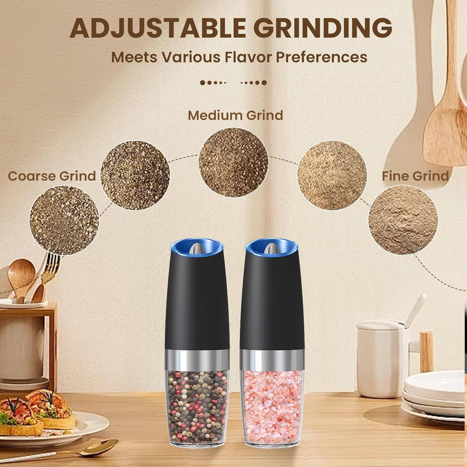 Electric salt or pepper grinders - one piece