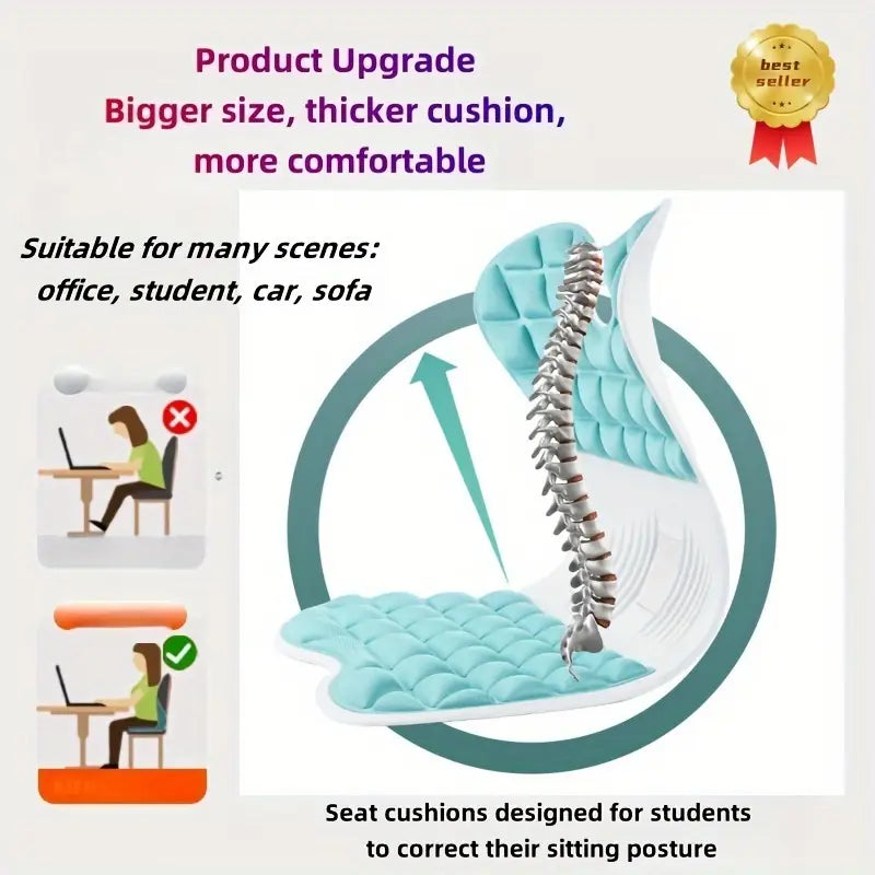 Chair support for back straightening when sitting