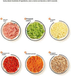 Assorted chopped ingredients in bowls on a white background