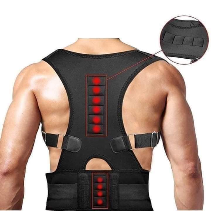 Magnetic therapy back support brace