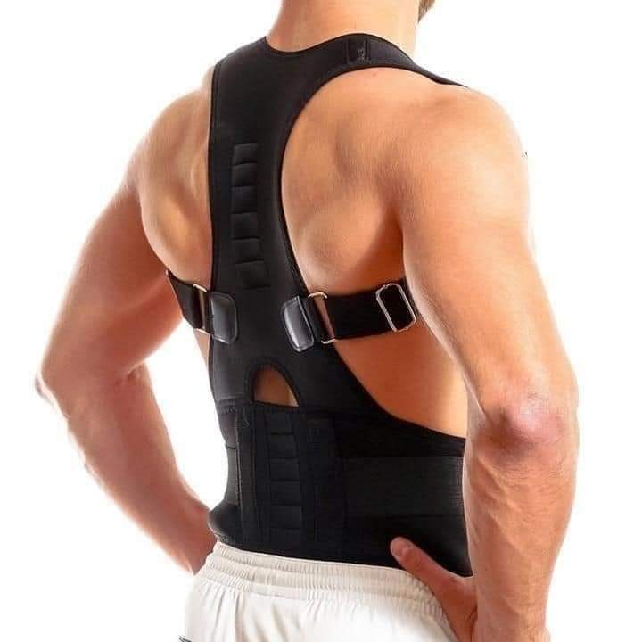 Magnetic therapy back support brace