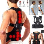 Magnetic therapy back support brace
