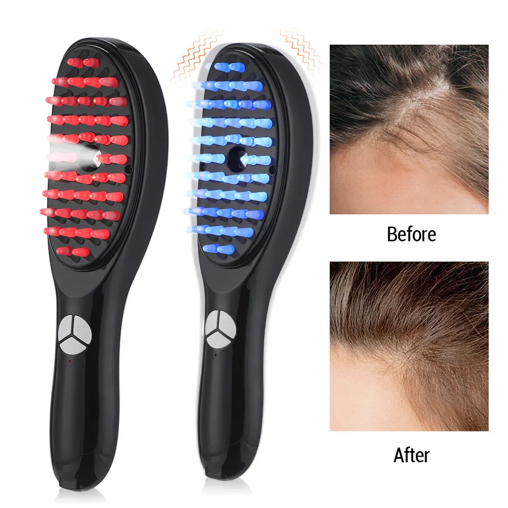 LED light therapy hair brushes