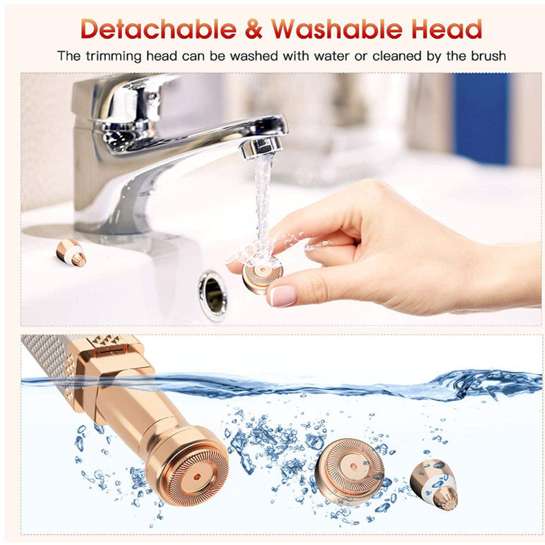 2-in-1 rechargeable electric eyebrow and facial hair remover