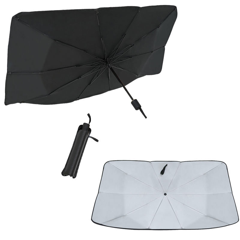 Foldable car windshield sunshade umbrella