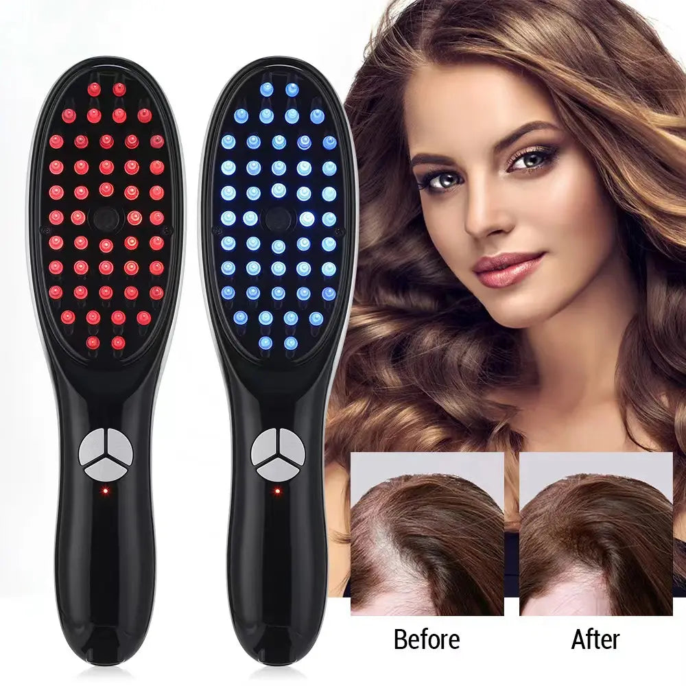 LED light therapy hair brushes