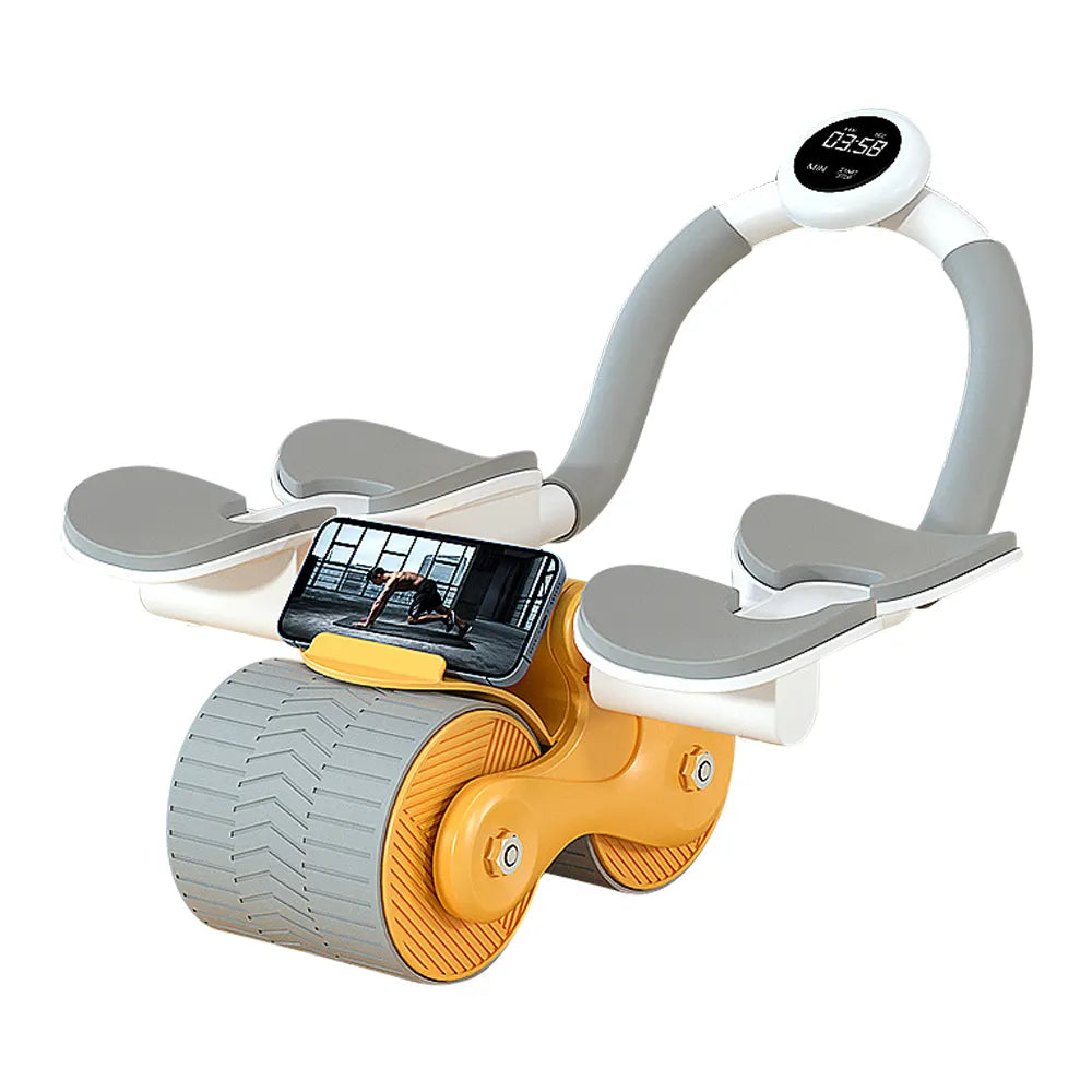 Automatic rebound abdominal wheel with elbow support