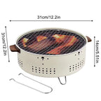 Portable round charcoal BBQ grill