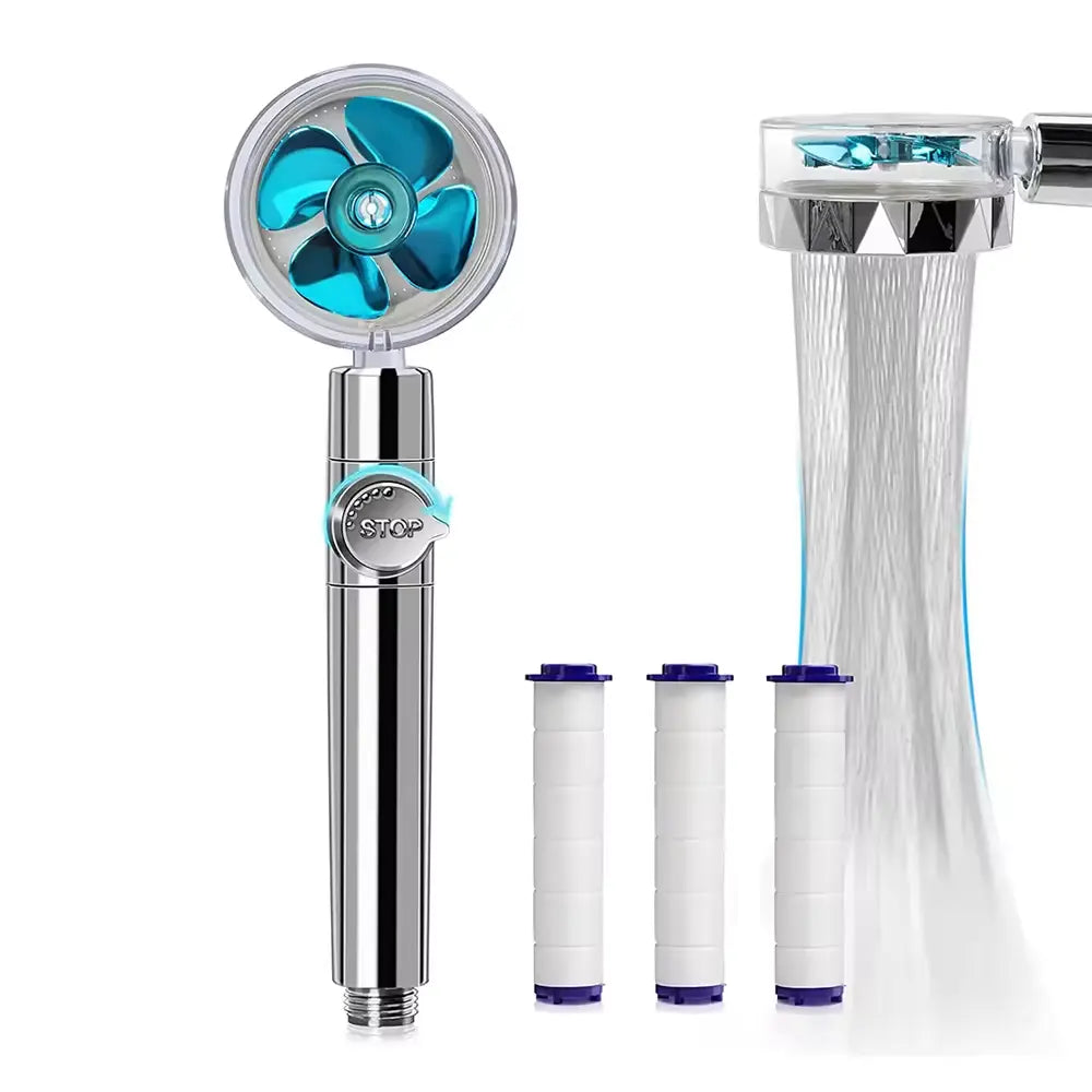 high-pressure, handheld turbo fan shower head