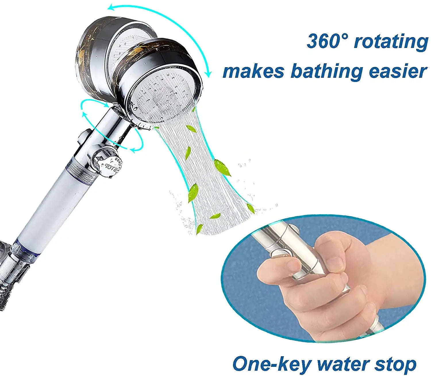high-pressure, handheld turbo fan shower head