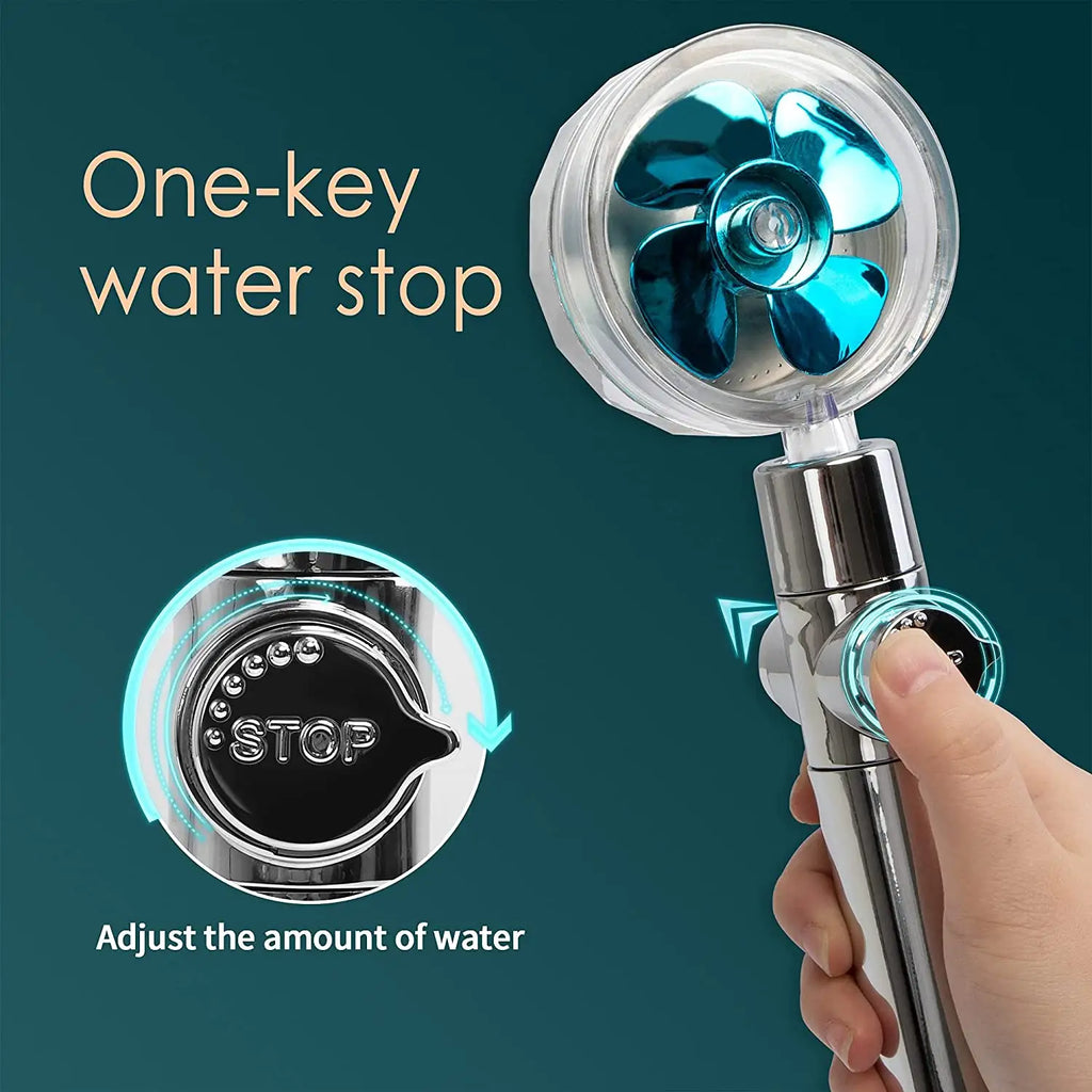 high-pressure, handheld turbo fan shower head