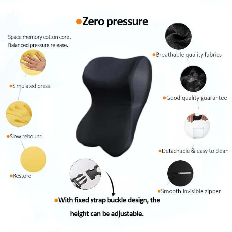 Set of car neck and lumbar support pillows