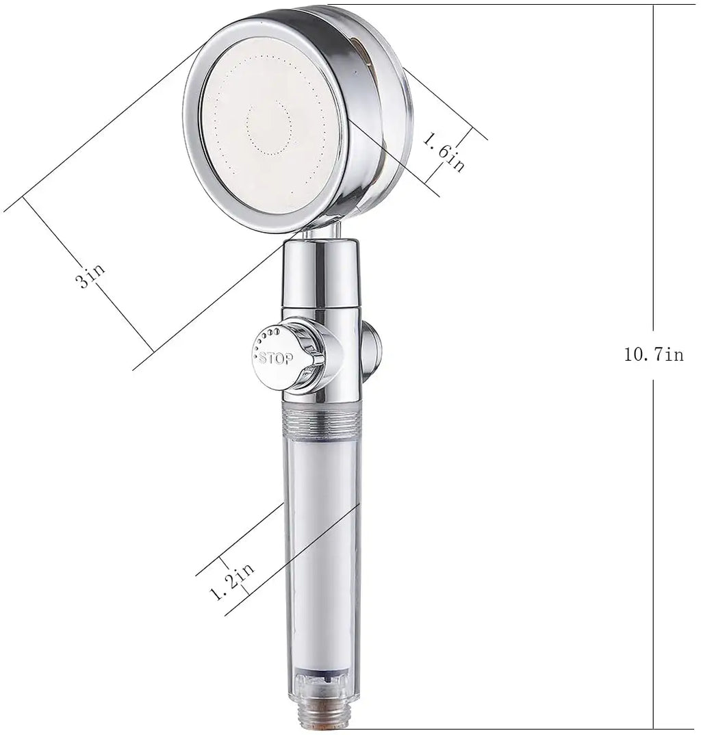 high-pressure, handheld turbo fan shower head
