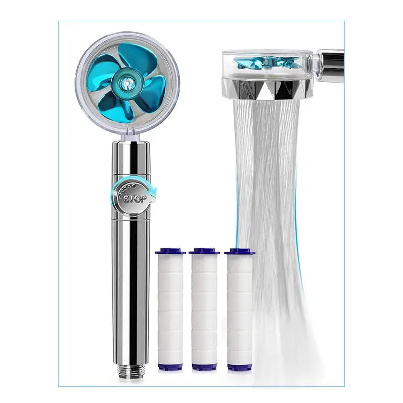 high-pressure, handheld turbo fan shower head