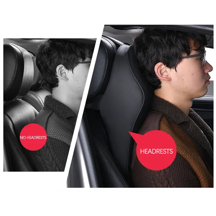 Set of car neck and lumbar support pillows