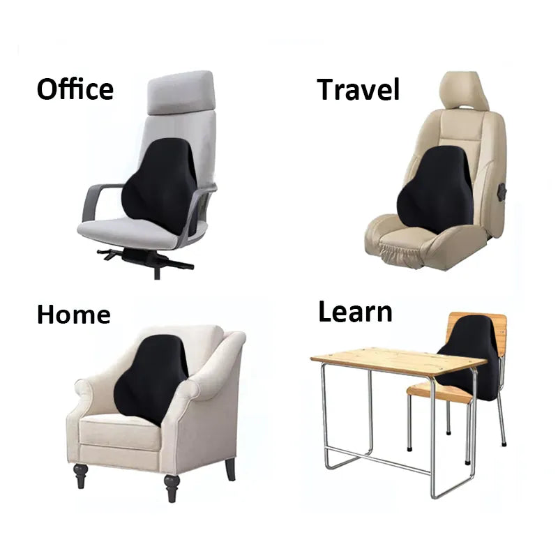 Set of car neck and lumbar support pillows