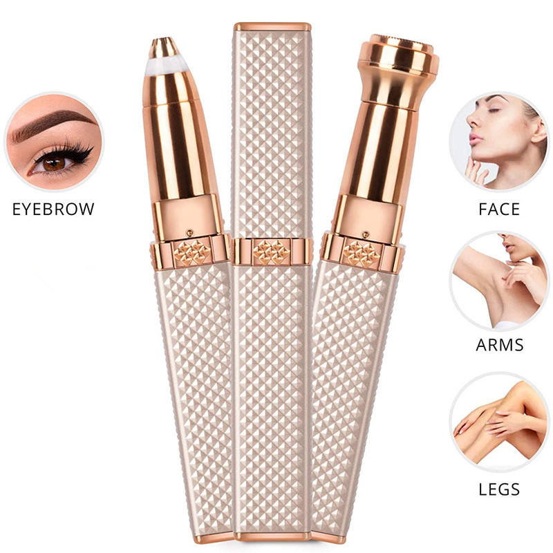 2-in-1 rechargeable electric eyebrow and facial hair remover