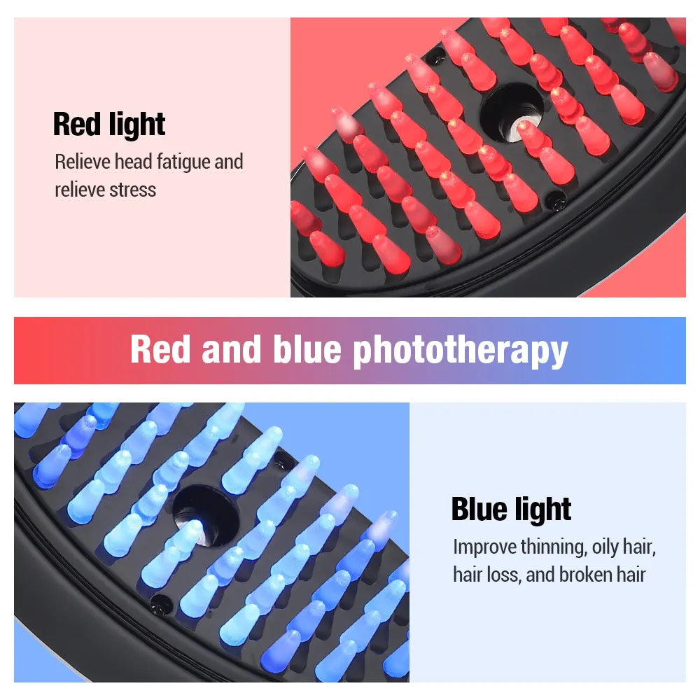 LED light therapy hair brushes