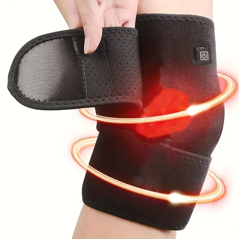 Heated knee brace wrap