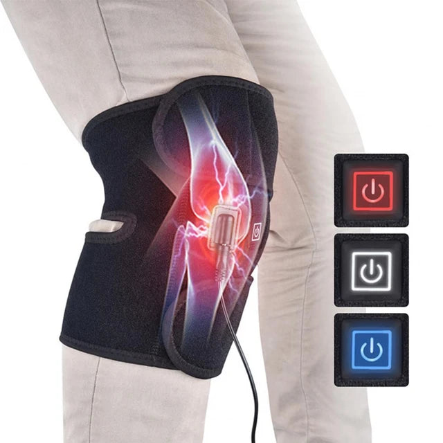 Heated knee brace wrap